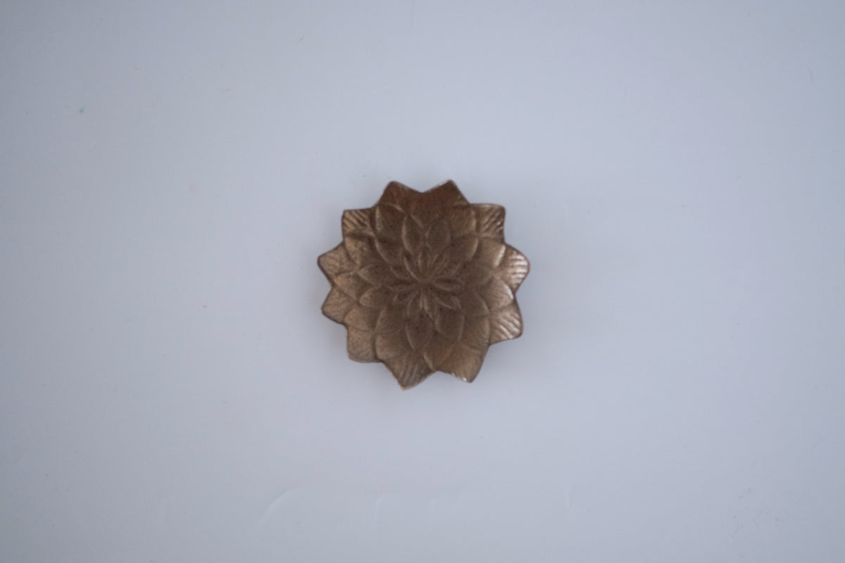 ブロンズ釉ダリア豆豆皿