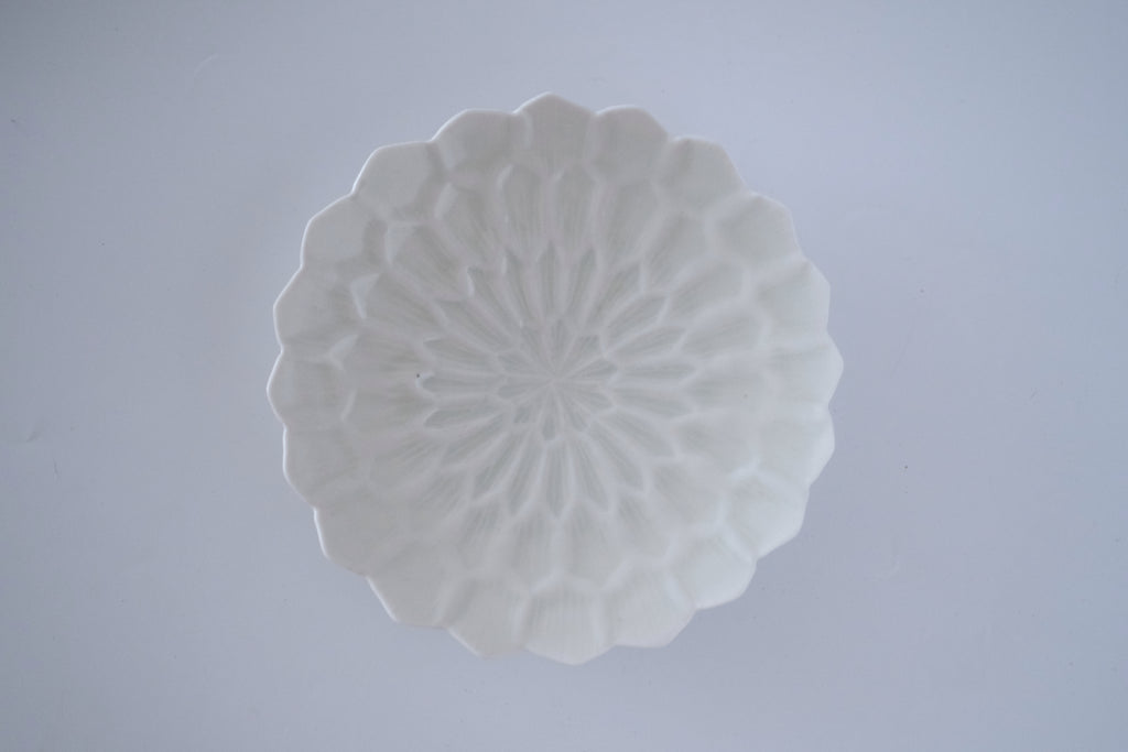 灰青釉ダリア五寸皿