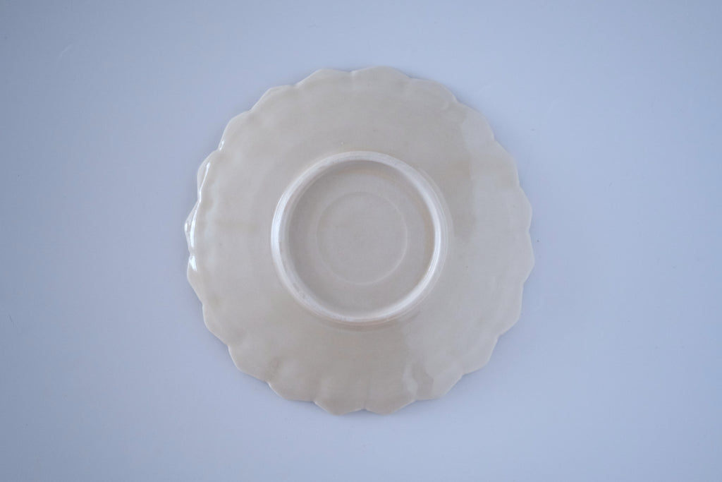 灰琥珀釉ダリア五寸皿