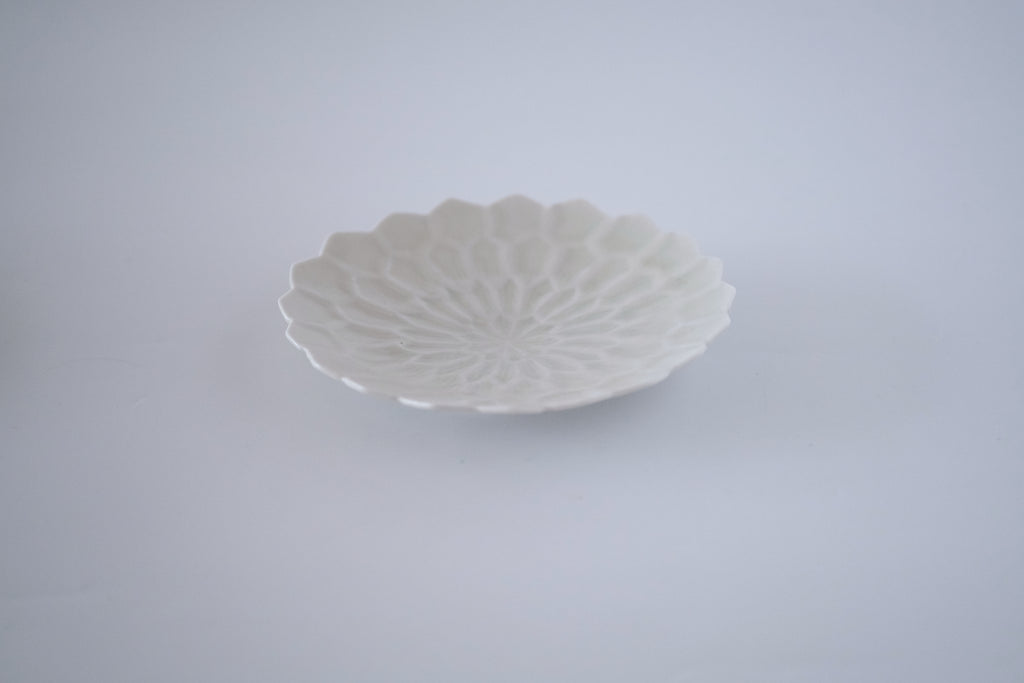 灰青釉ダリア五寸皿