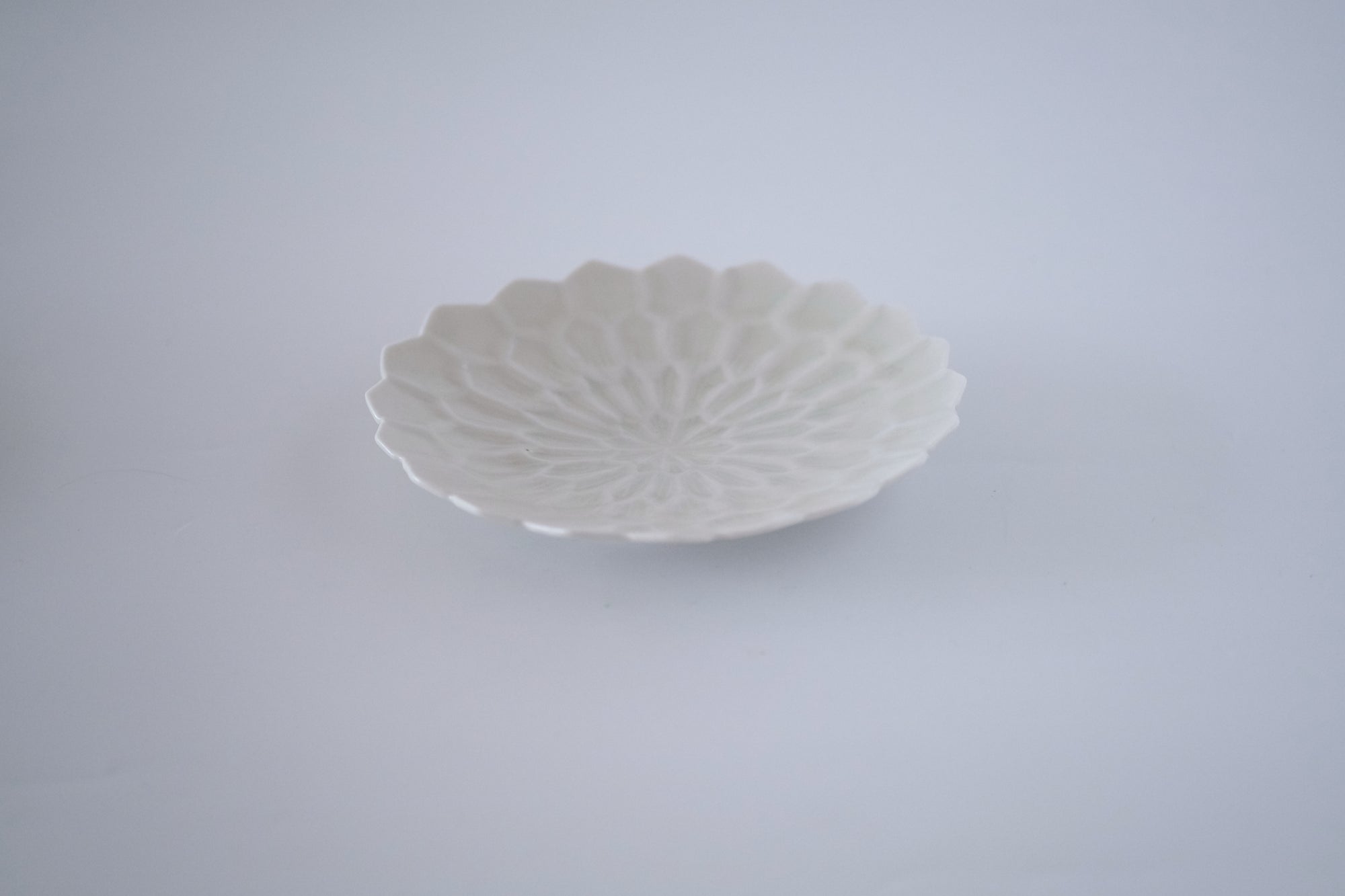 灰青釉ダリア五寸皿