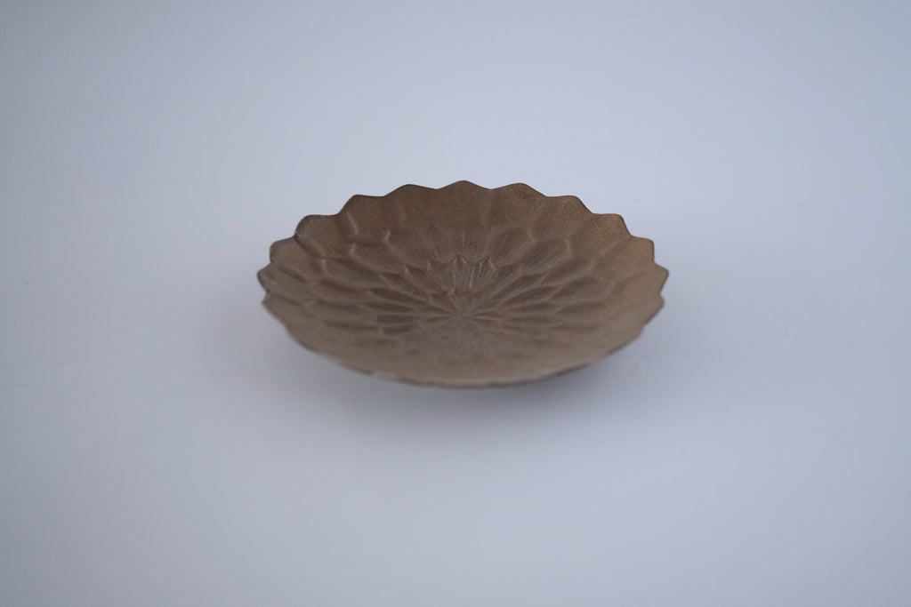 ブロンズ釉ダリア五寸皿