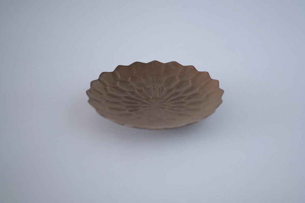 ブロンズ釉ダリア五寸皿