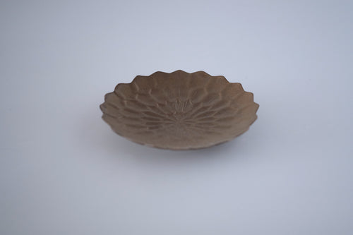 ブロンズ釉ダリア五寸皿