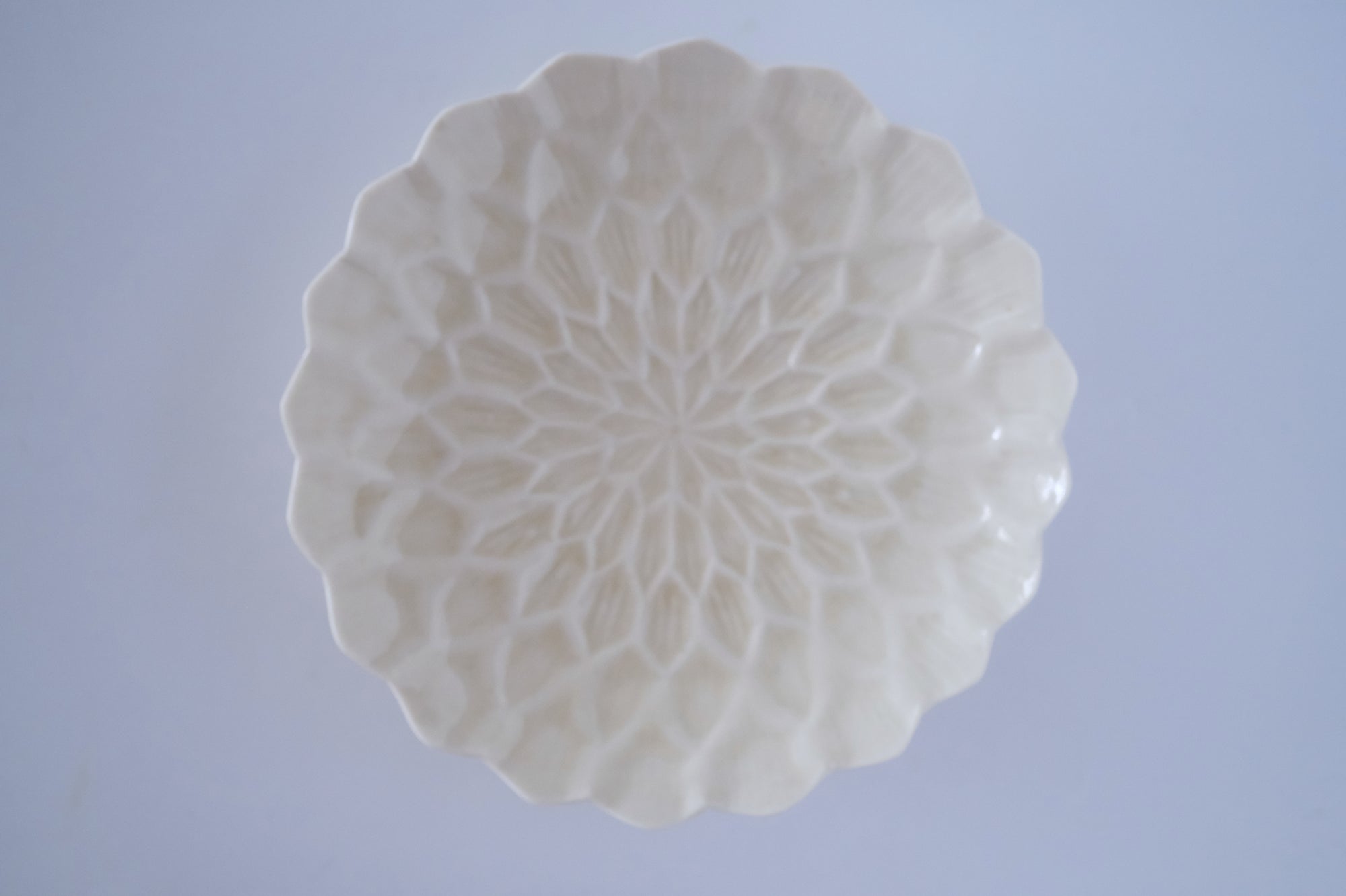 灰琥珀釉ダリア六寸皿