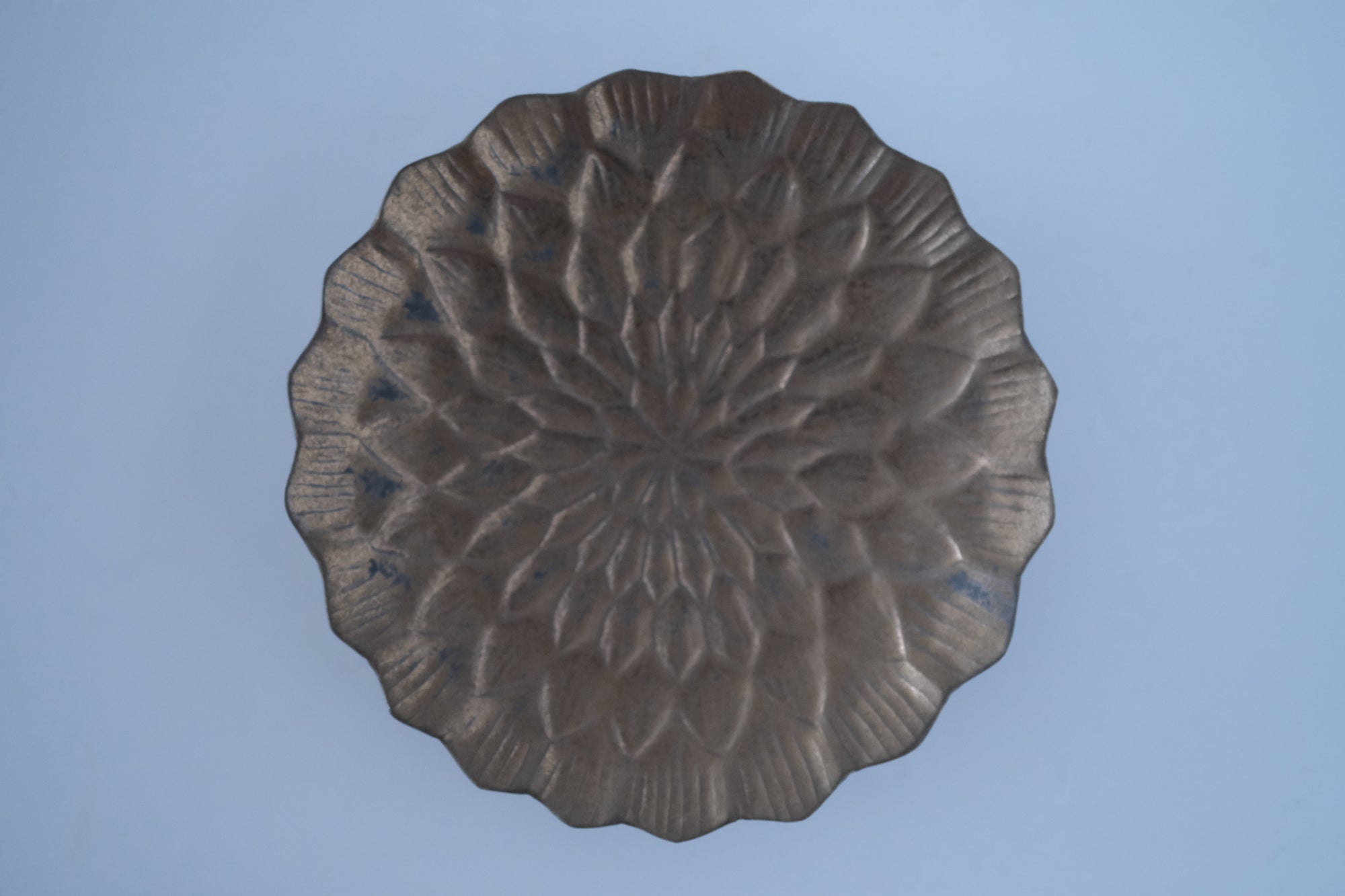 ブロンズ釉ダリア六寸皿