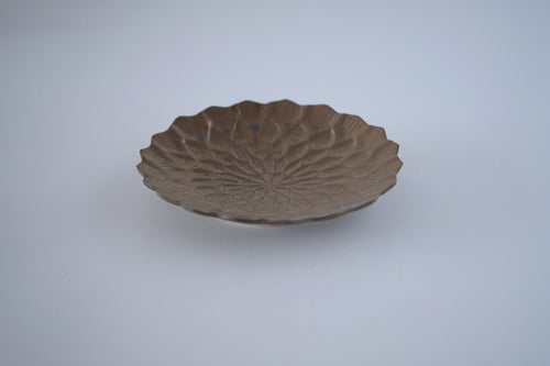 ブロンズ釉ダリア六寸皿