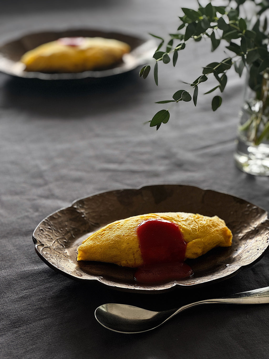 ブロンズ秞花七宝オーバル皿（L）