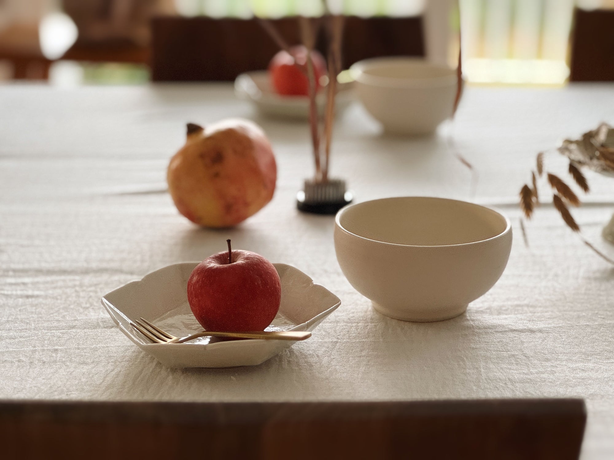 灰青秞花七宝五寸皿