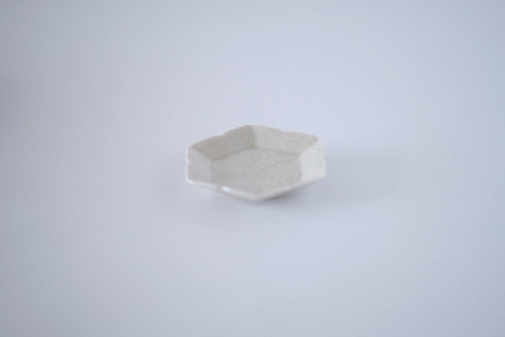Ash-blue shippo hexagonal mini plate