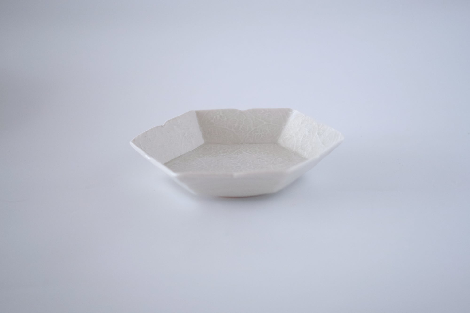 灰青秞花七宝五寸皿