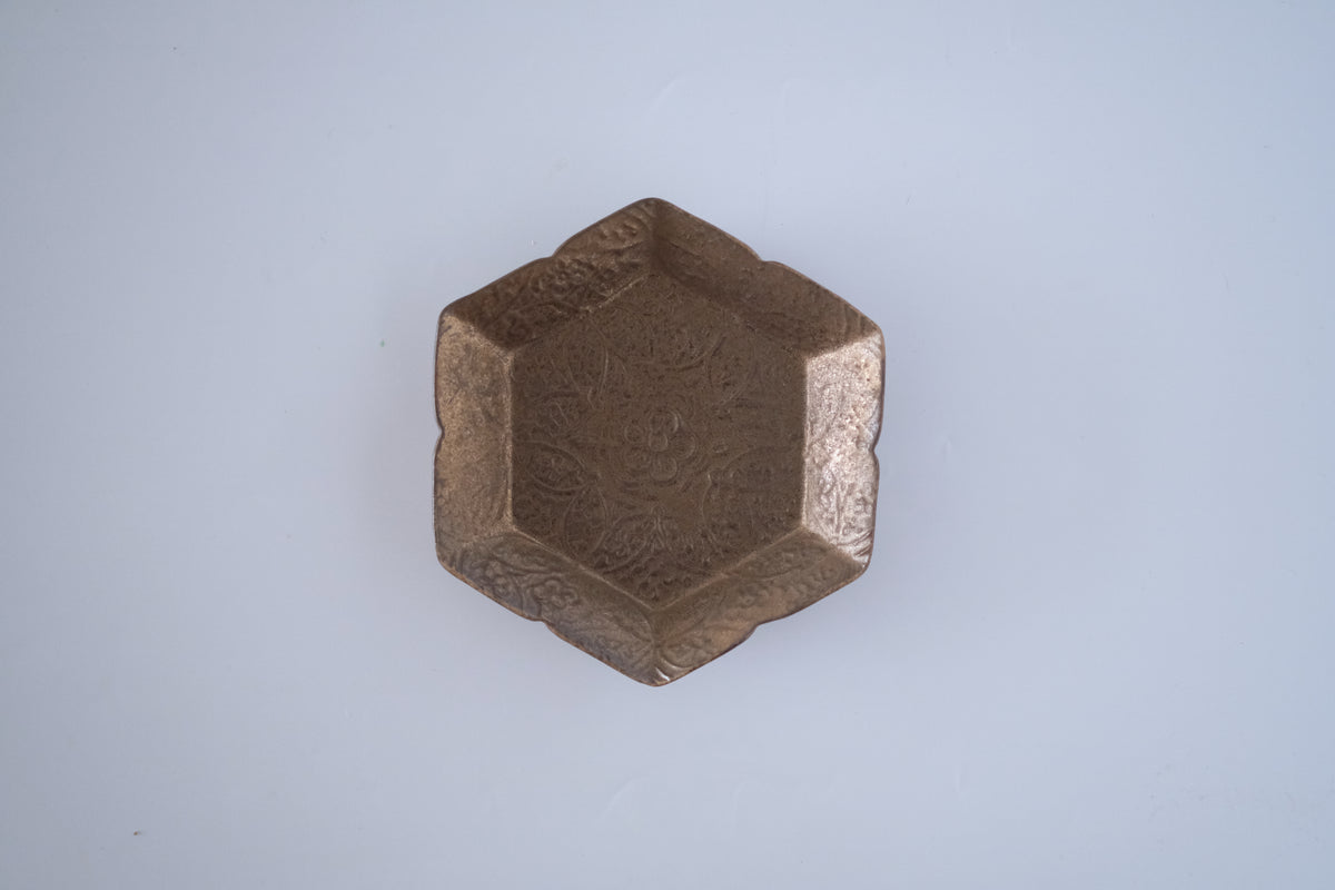 ブロンズ秞花七宝四寸皿