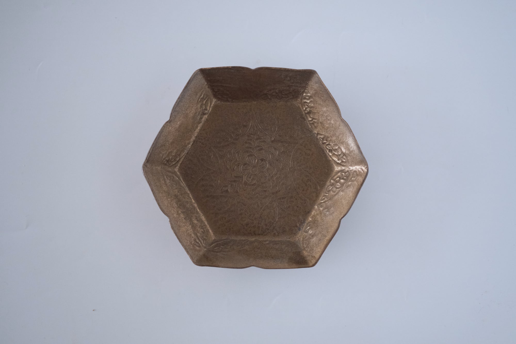 ブロンズ秞花七宝五寸皿