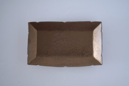 ブロンズ秞花七宝角長皿