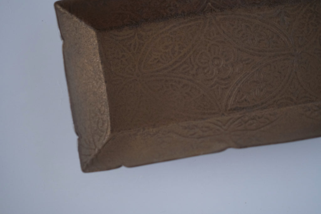 ブロンズ秞花七宝角長皿