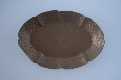 ブロンズ秞花七宝オーバル皿（L）