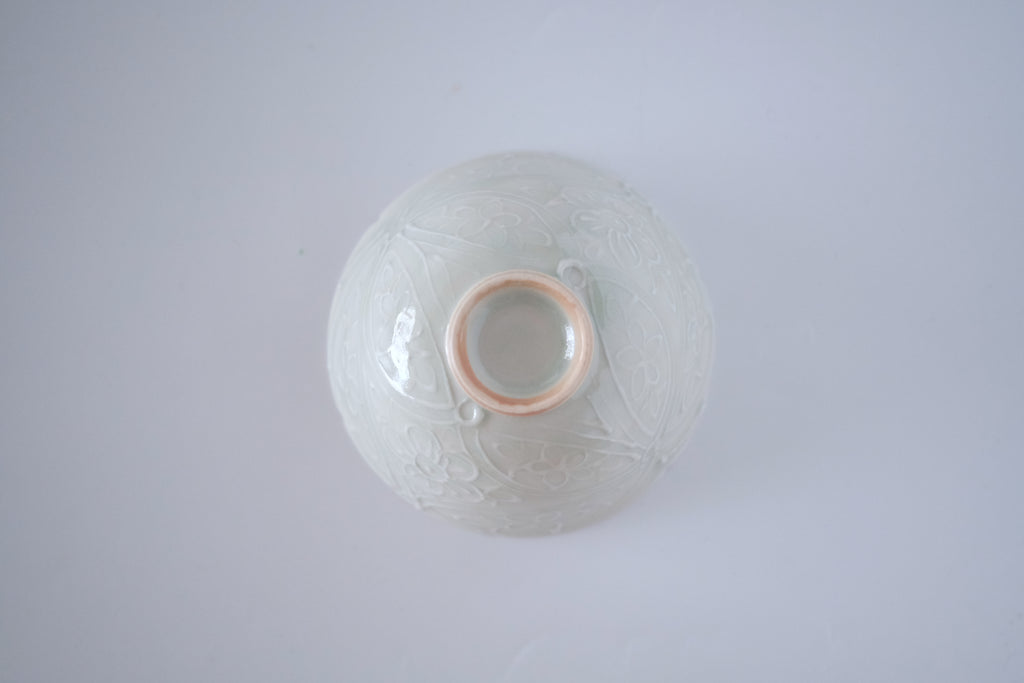 灰青秞花七宝碗