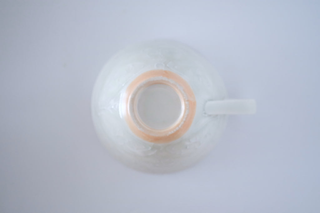 灰青秞花七宝スープカップ