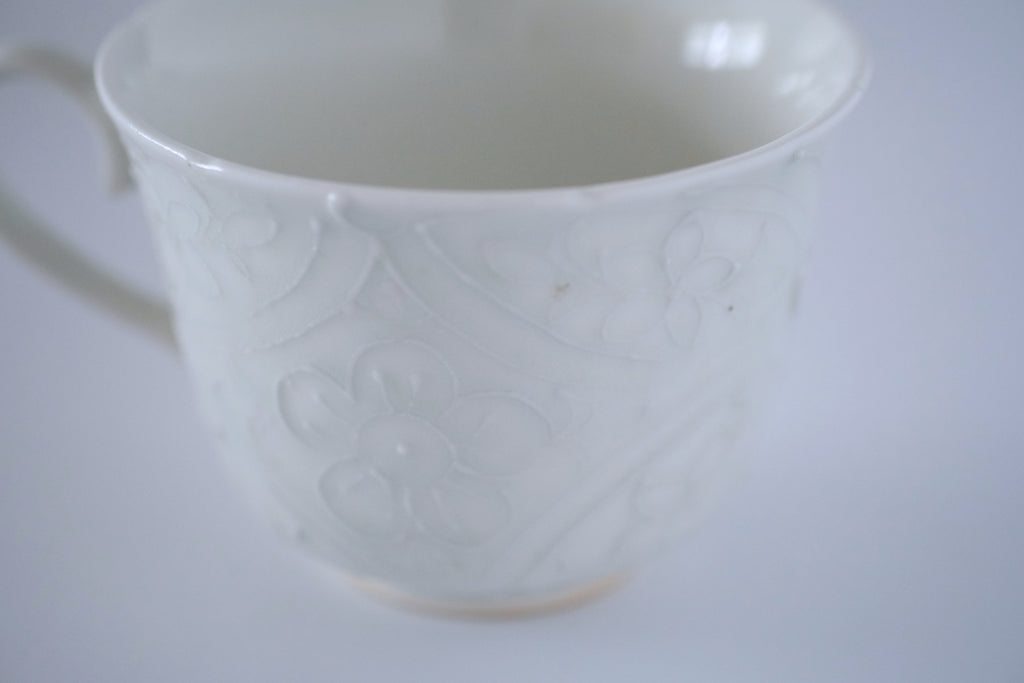 灰青秞花七宝コーヒーカップ