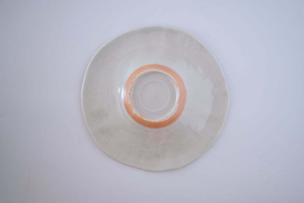 灰青釉蓮の葉六寸皿