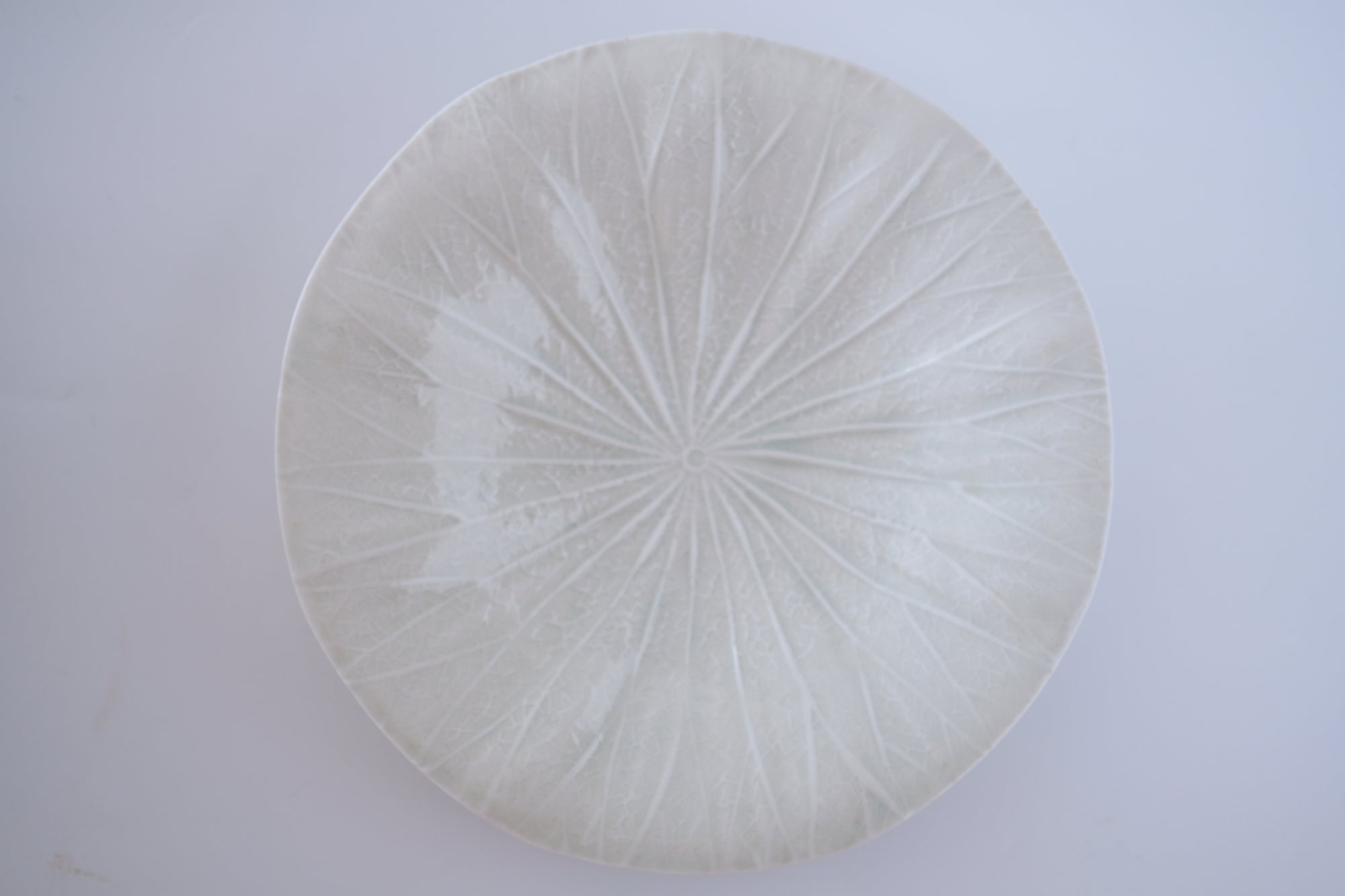 灰青釉蓮の葉八寸皿