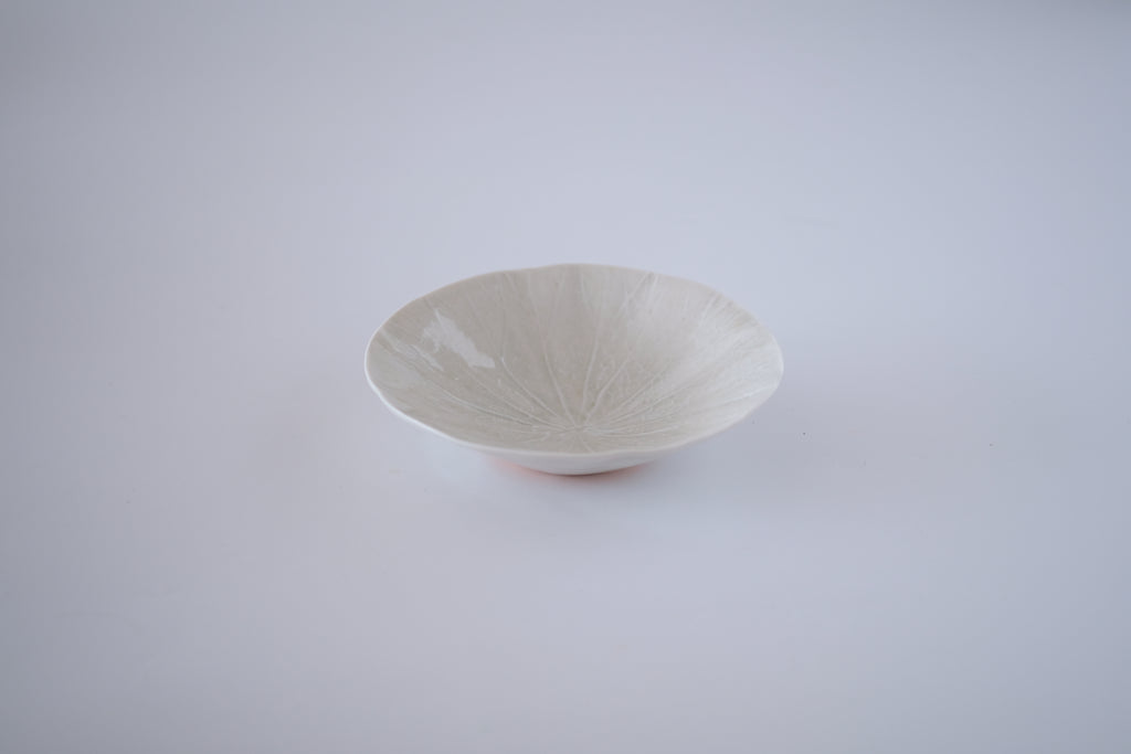 灰青釉蓮の葉五寸鉢