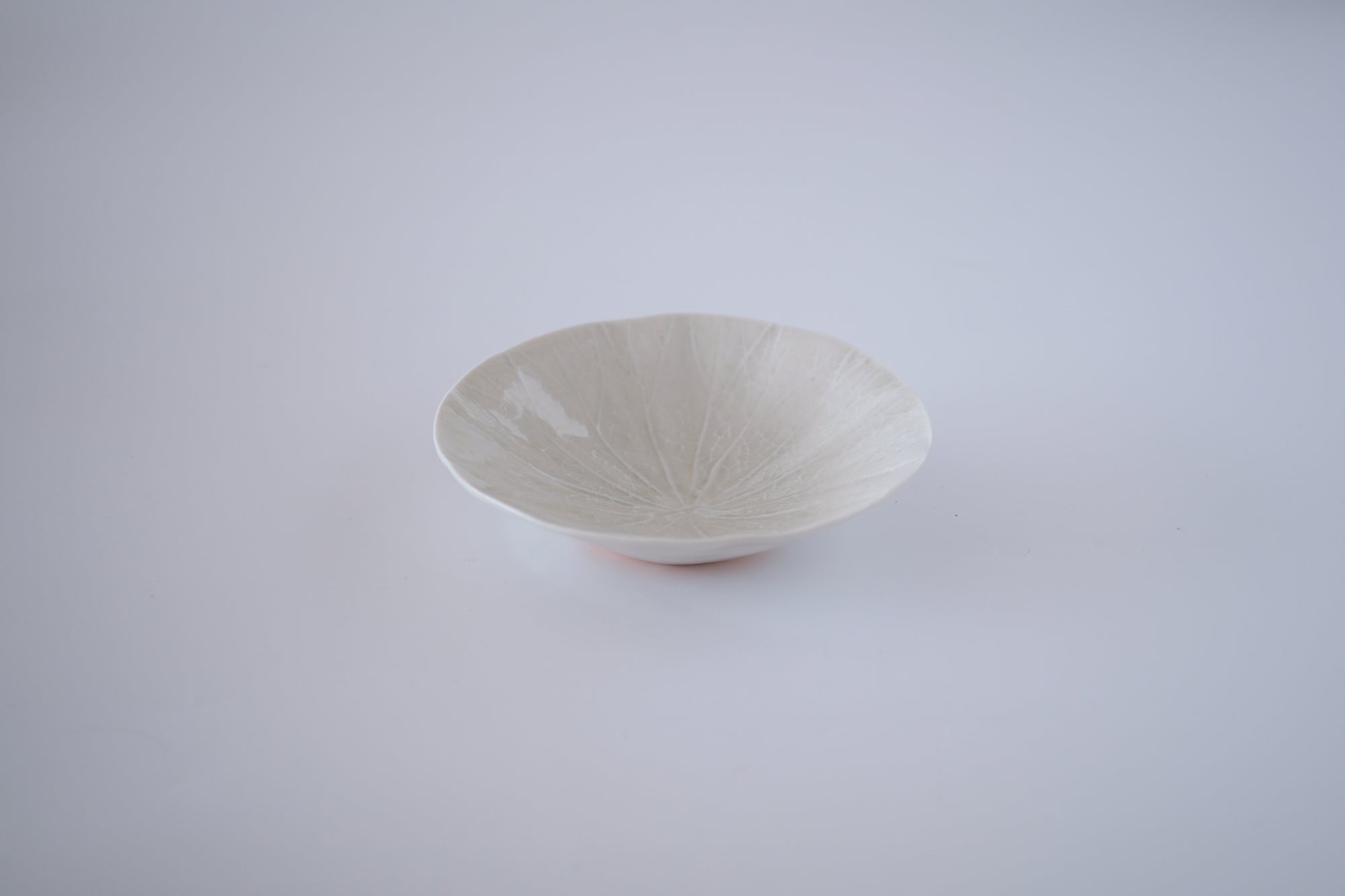 灰青釉蓮の葉五寸鉢