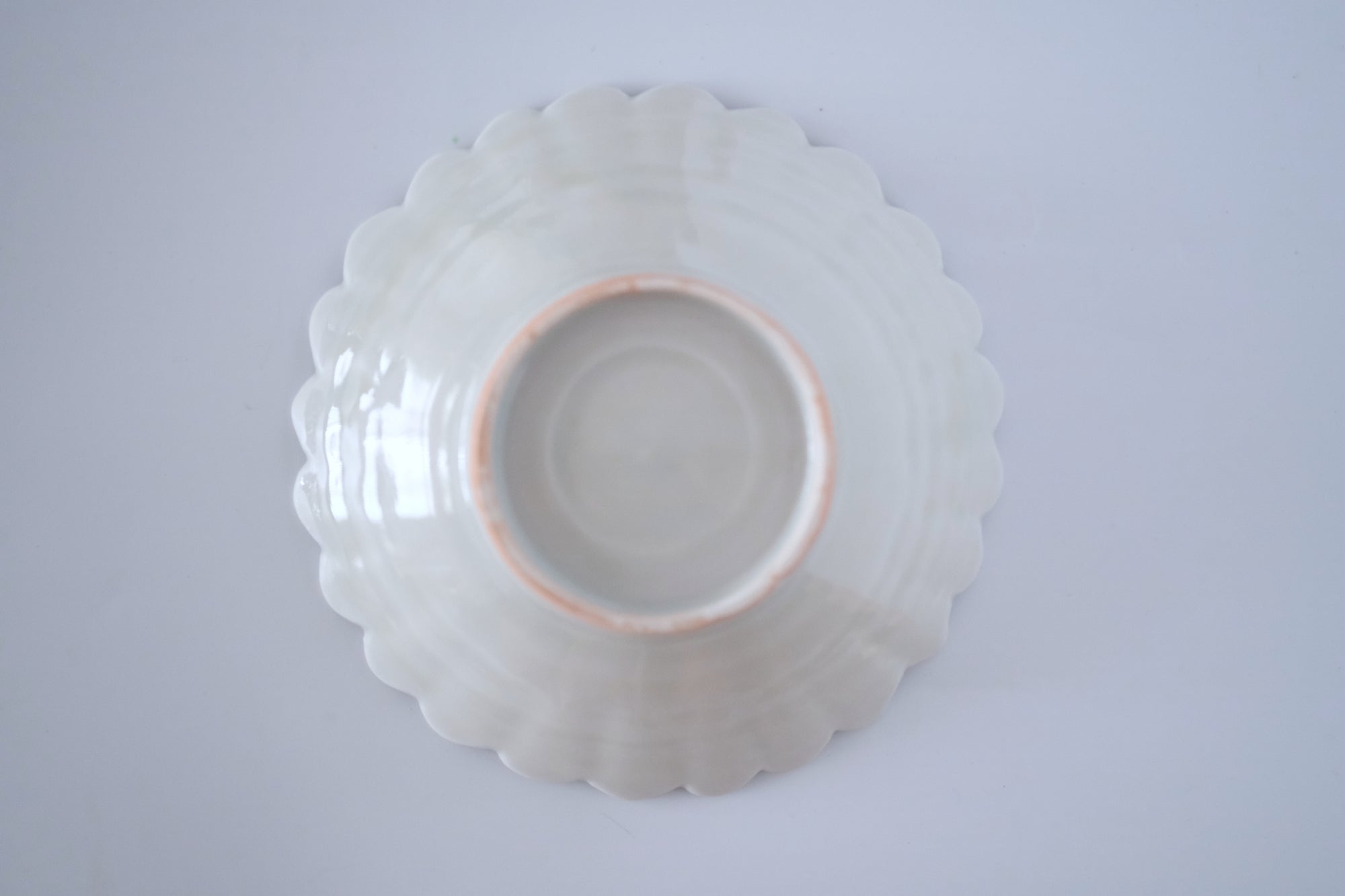 灰青釉菊五寸鉢