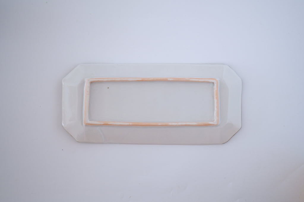 染付小花紋八角長皿