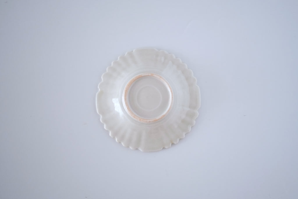 灰青秞輪花豆皿