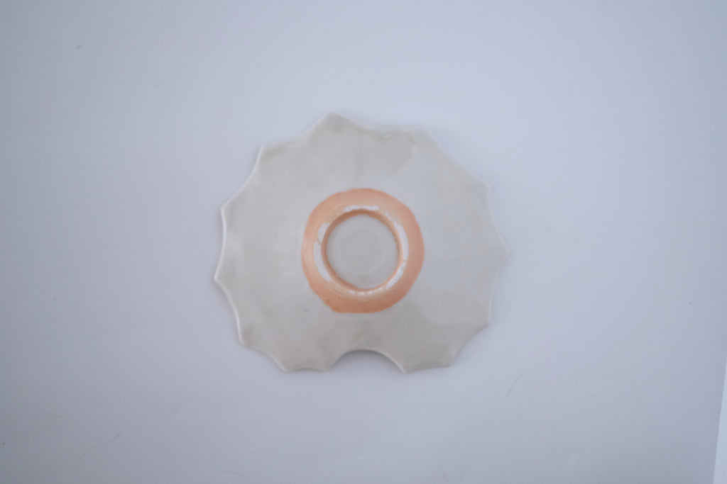 灰青釉石蕗四寸皿