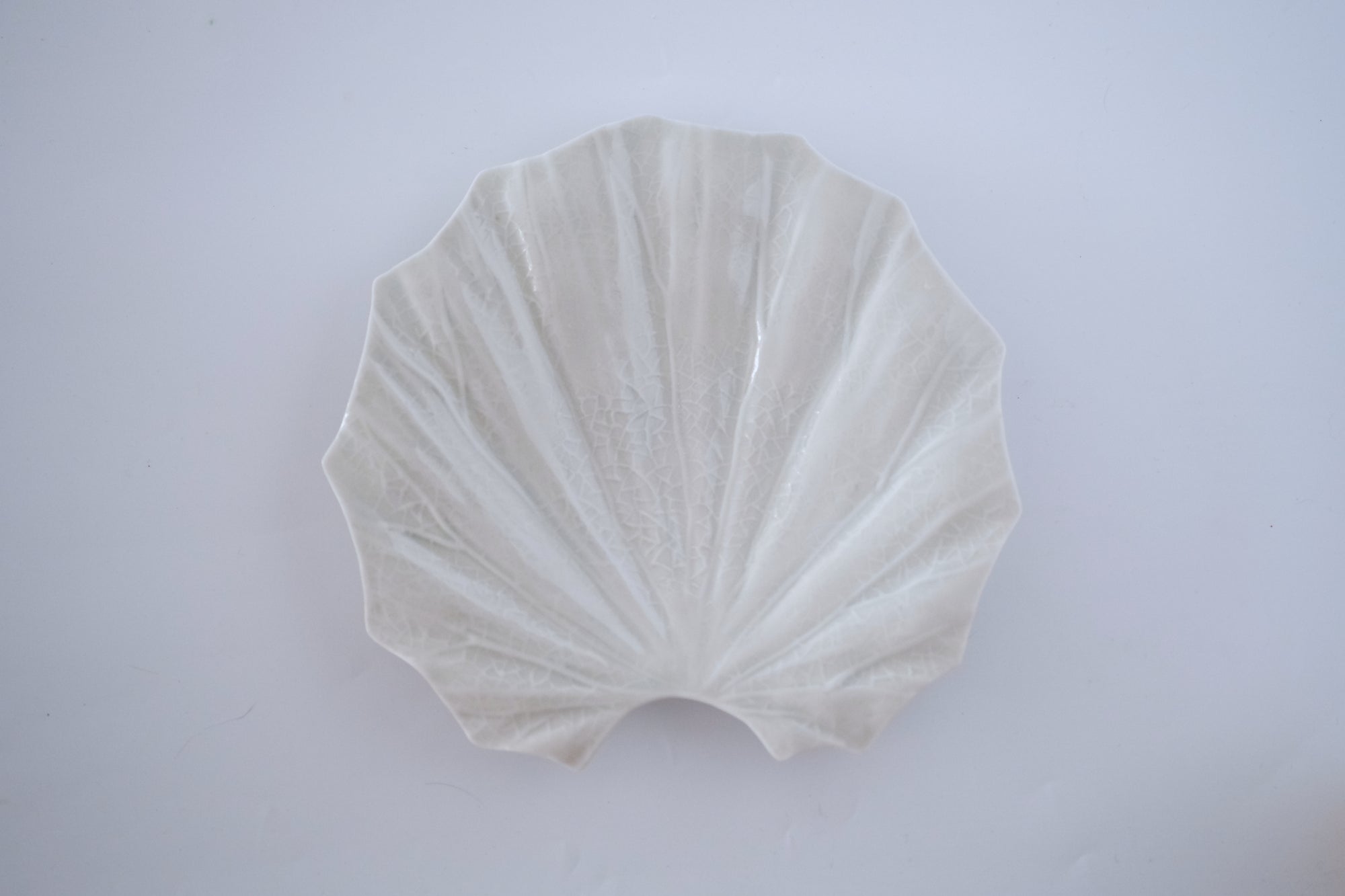 灰青釉石蕗六寸皿