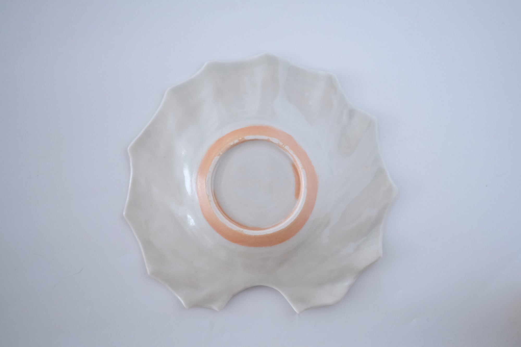 灰青釉石蕗六寸皿