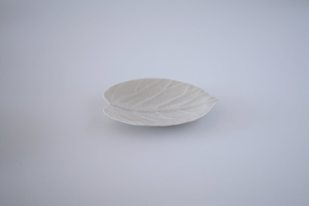 灰青釉ウンベラータ五寸皿